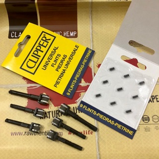Phụ kiện bật lửa clipper với đá đánh lửa , cây quẹt và dây bấc