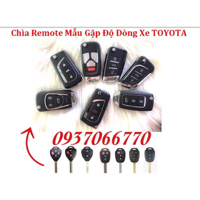 Chìa khoá remote Gập độ Dòng Xe TOYOTA Nhiều mẫu