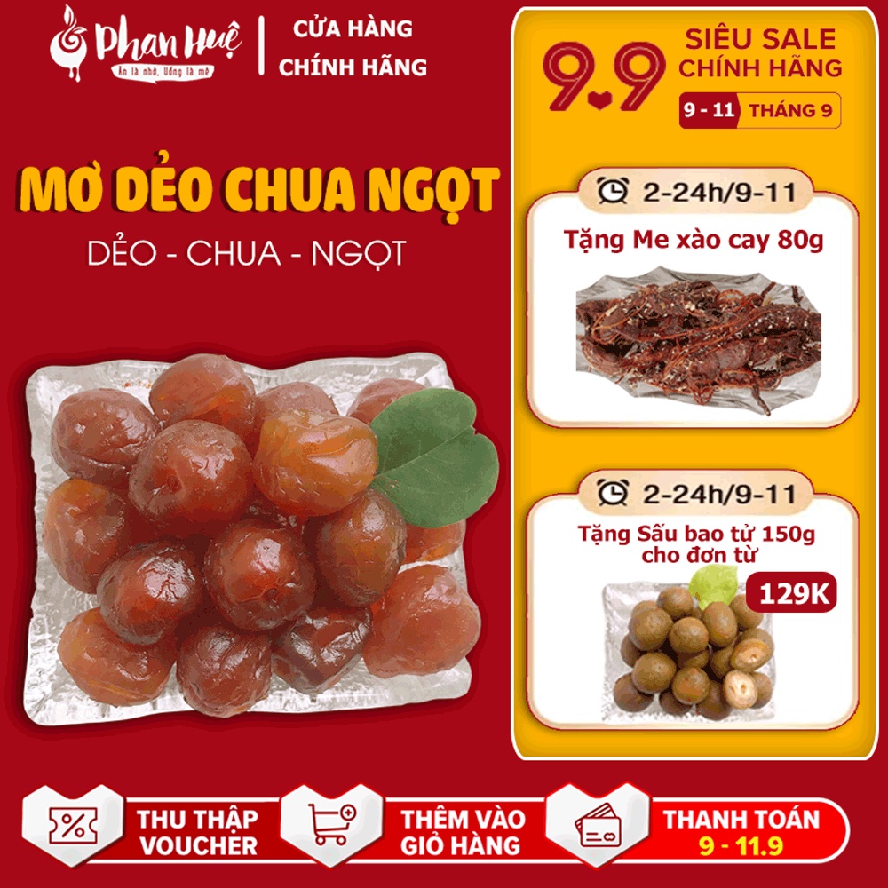 Ô mai xí muội mơ dẻo chua ngọt Phan Huệ hộp 500g.Vị chua ngọt. Đặc sản Hà Nội. Ăn là nhớ