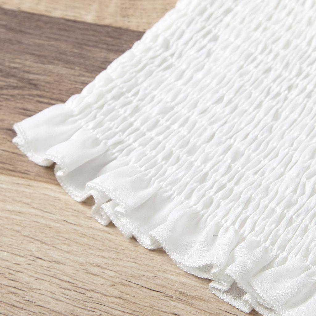 Set Áo Thun Trễ Vai Tay Loe + Chân Váy In Hoa Thời Trang Cho Bé Gái