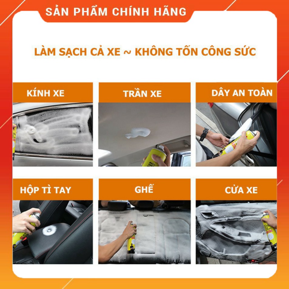 💖[FREESHIP] Chai Xịt Bọt Đa Năng Vệ Sinh Ghế Da, Đồ Da, Nội Thất Ô Tô  Siêu Sạch  650ml camel hương chanh 💖