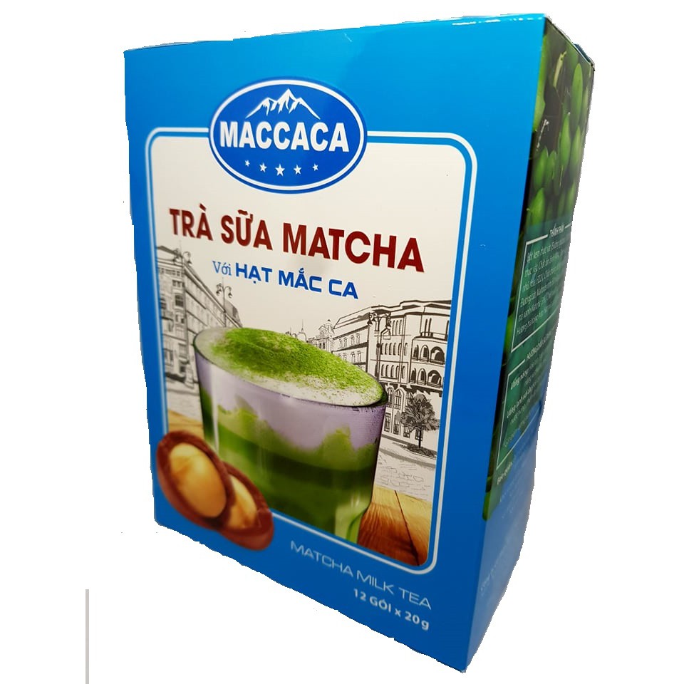 Matcha trà xanh Macaca hộp 12 gói pha sẵn