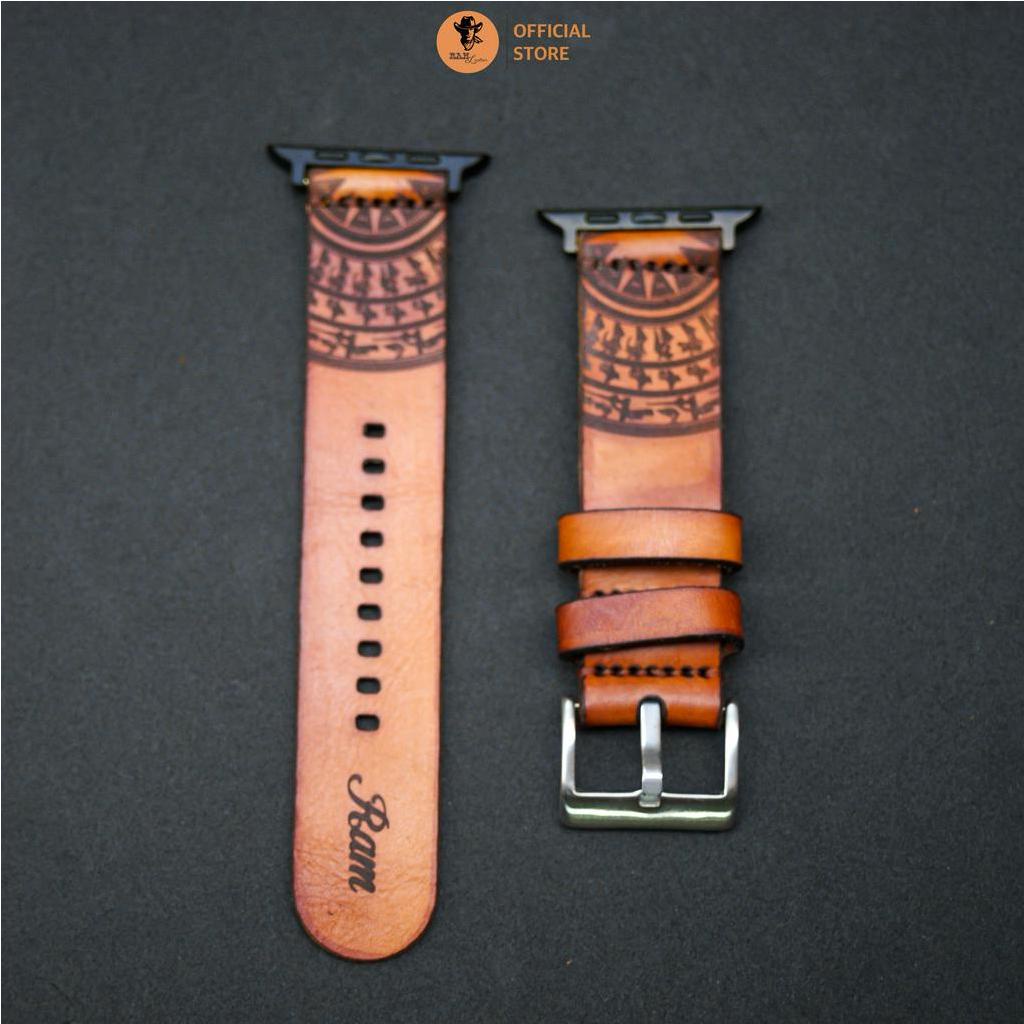 Dây Đồng Hồ AW 2,3,4,5,6,7,8, AW Ultra Da Bò Thanh Lịch - RAM Leather Simple trống đồng màu vàng bò