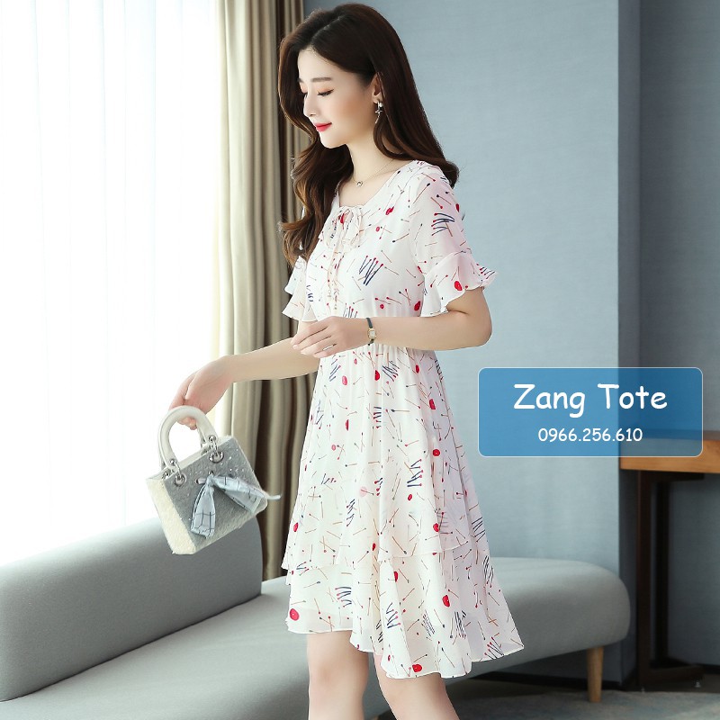 Váy đầm maxi đi biển dạo phố Maxi Cherry cổ sen sang chảnh chất voan Hàn + lụa Habutai cao cấp VH2 - Zang Tote