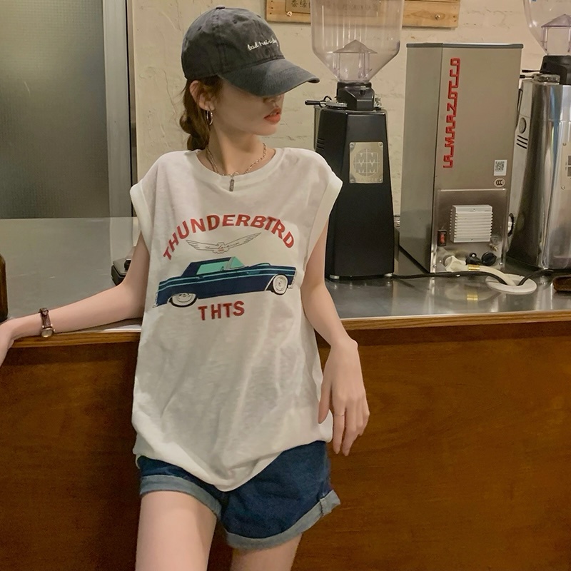 Áo Thun Nữ Không Tay In Chữ Thời Trang