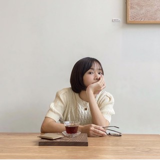 [có sẵn] Áo len vặn thừng cộc tay