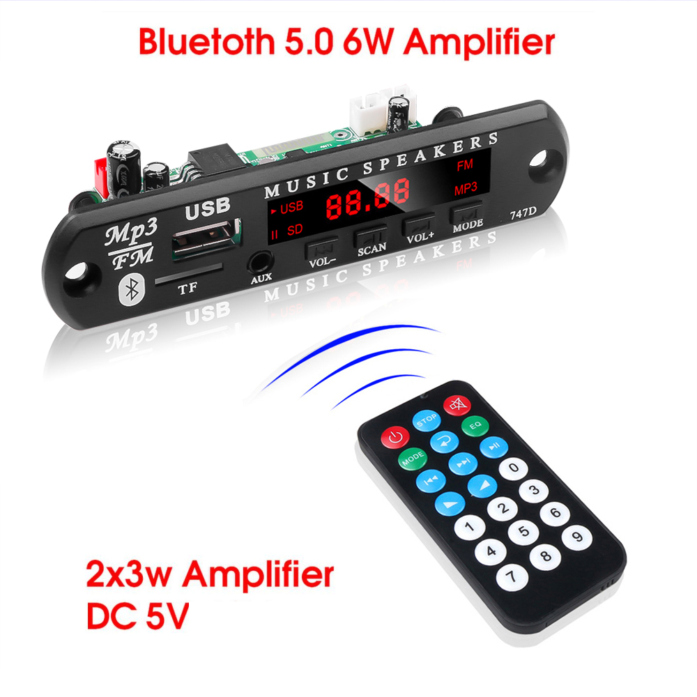 Mô Đun Giải Mã Âm Thanh Mp3 Bluetooth 5.0 Mp3 Wav Hỗ Trợ Thẻ Tf Usb / Sd