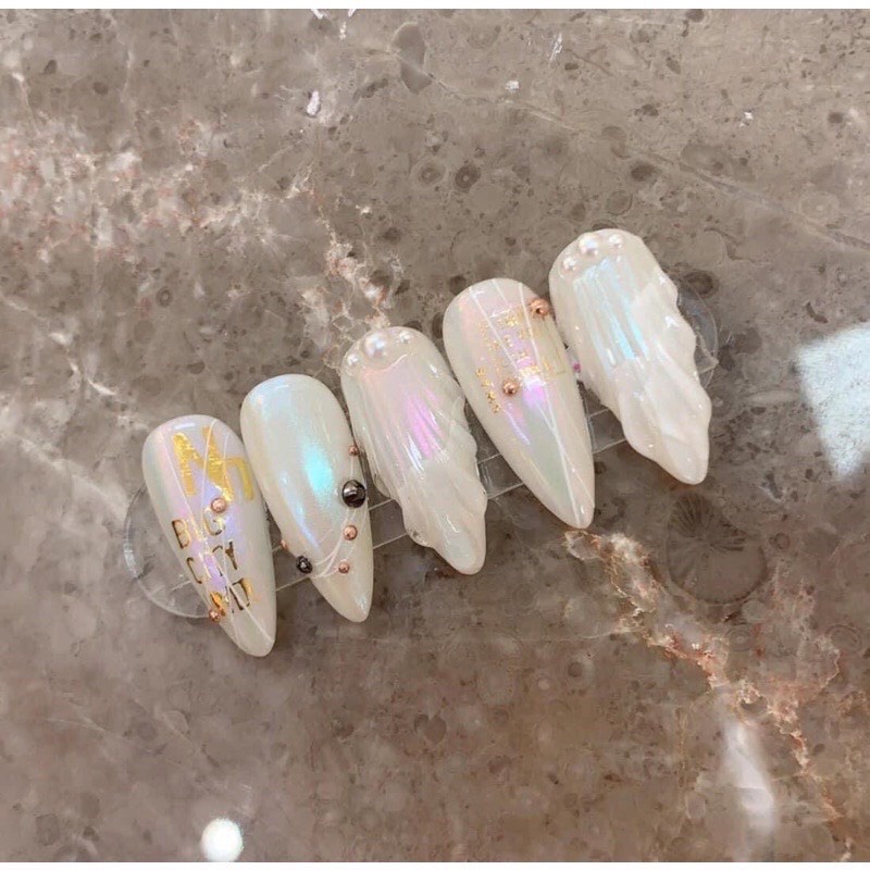 Set bột tráng gương nail ánh ngọc trai trang trí móng siêu đẹp bộ 6 hũ