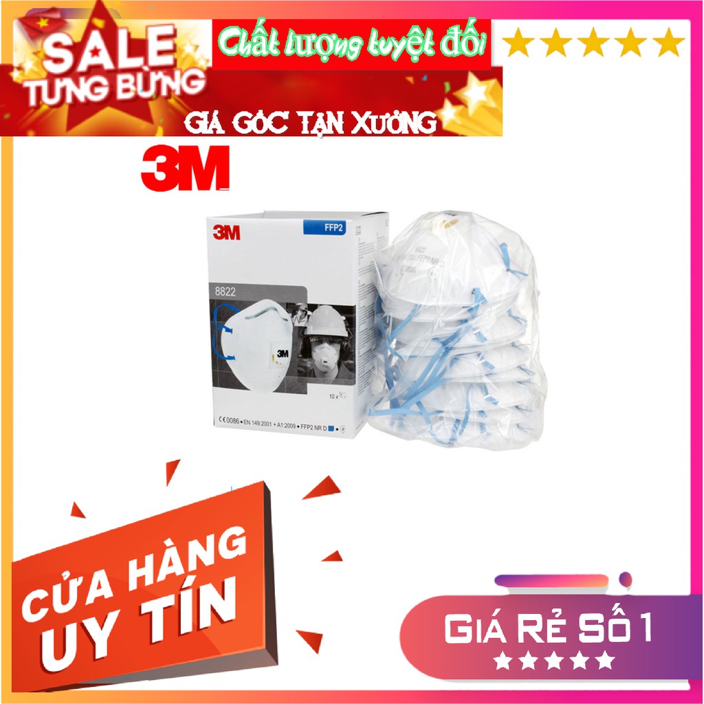 Khẩu trang các loại hàng 3M, 3M 9001, 3M 9001v, 3M 8210, 3M 8822, 3M 9541, 3M 9541v, 3M 9542, 3M 9542v