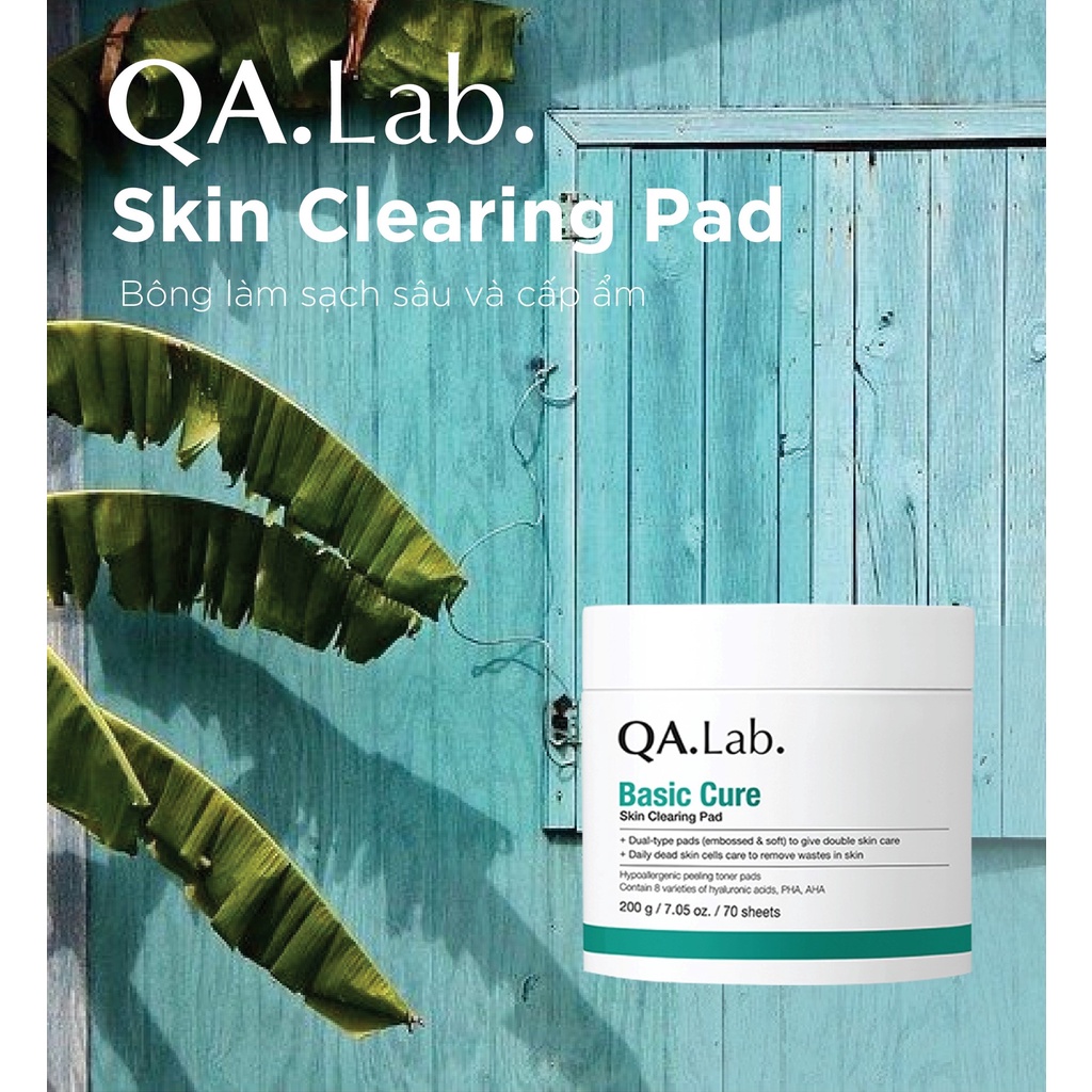 Bông Làm Sạch Và Cấp Ẩm Qa.Lab Basic Cure Skin Clearing Pad Chất Liệu Cotton Mềm Mịn Phù Hợp Với Mọi Loại Da
