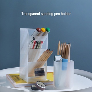 Hộp Đựng Bút / Đồ Trang Điểm Bằng Nhựa Hình Chữ Nhật Để Bàn Tiện Dụng Gọn Gàng