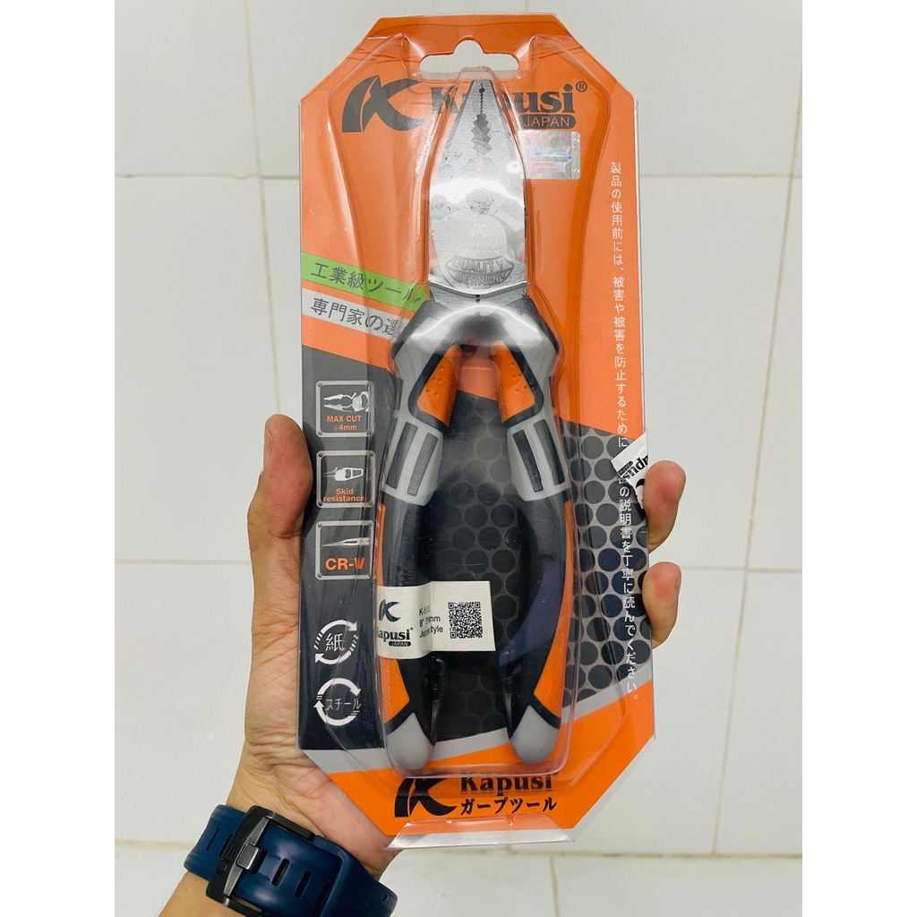 Kềm đa năng công nghiệp Nhật kích cỡ 7 - 8 inch Hiệu Kapusi JAPAN thép CR-V cao cấp