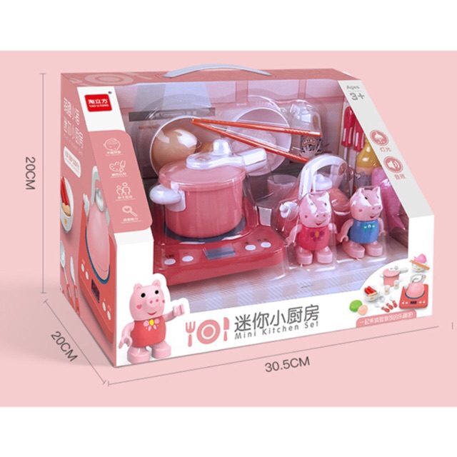 Ảnh thật  Bộ Bếp Mini Heo Peppa  Nồi áp suất Ấm nước Bếp ga Heo