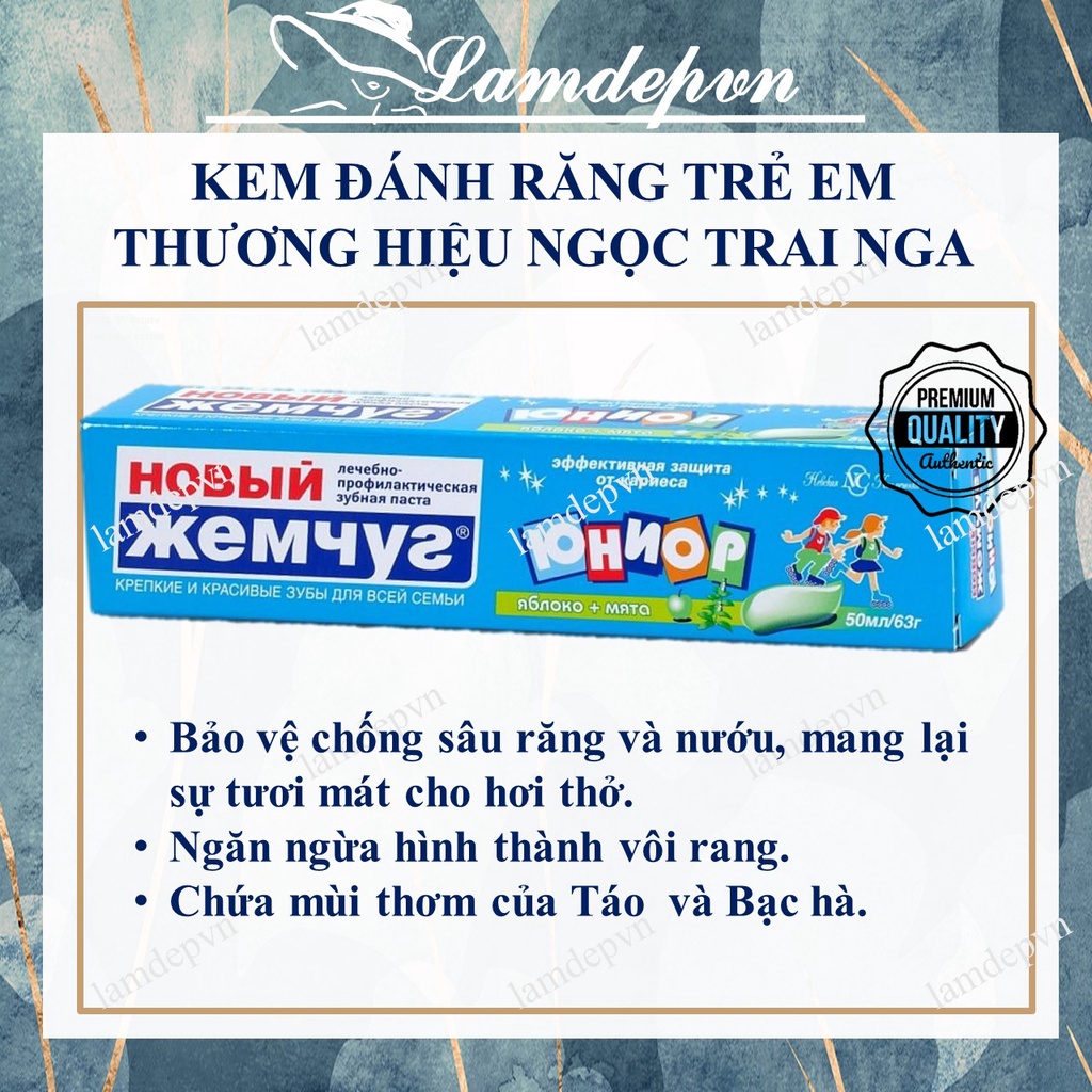 Kem Đánh Răng Ngọc Trai Mới Ngừa sâu Răng, sạch mảng bám Nga