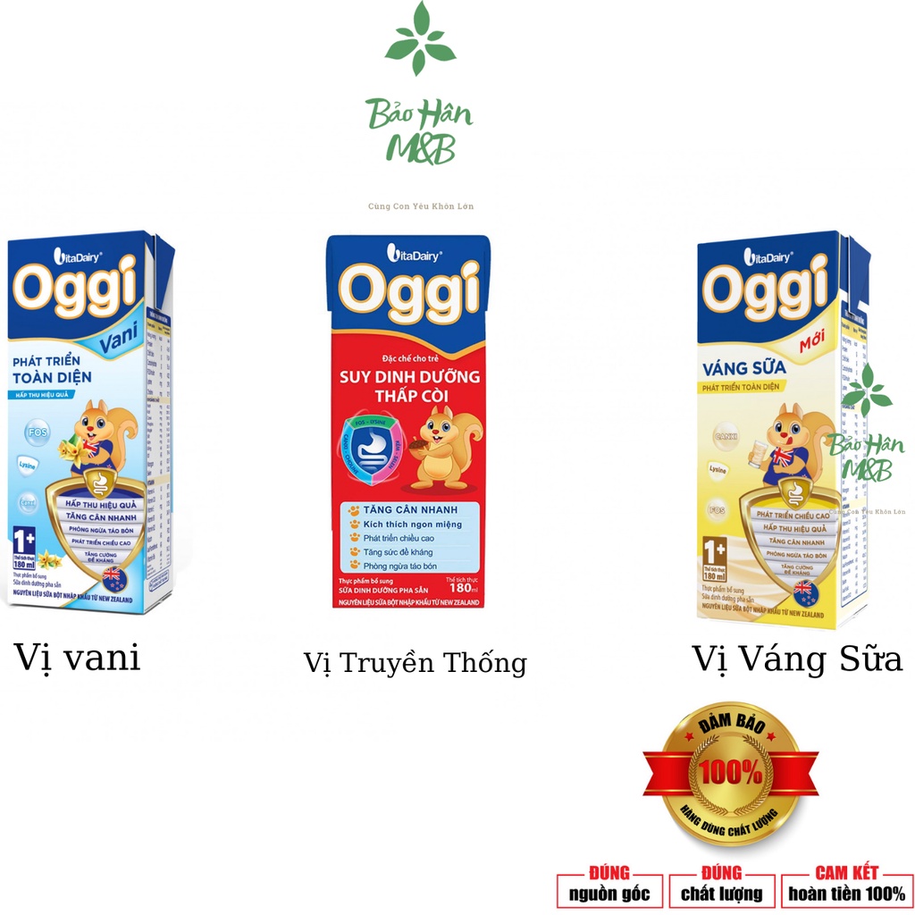 Sữa Bột Pha Sẵn Oggi Gold , Vani , Váng Sữa 110ml [ lốc x4H ] { date luôn mới }