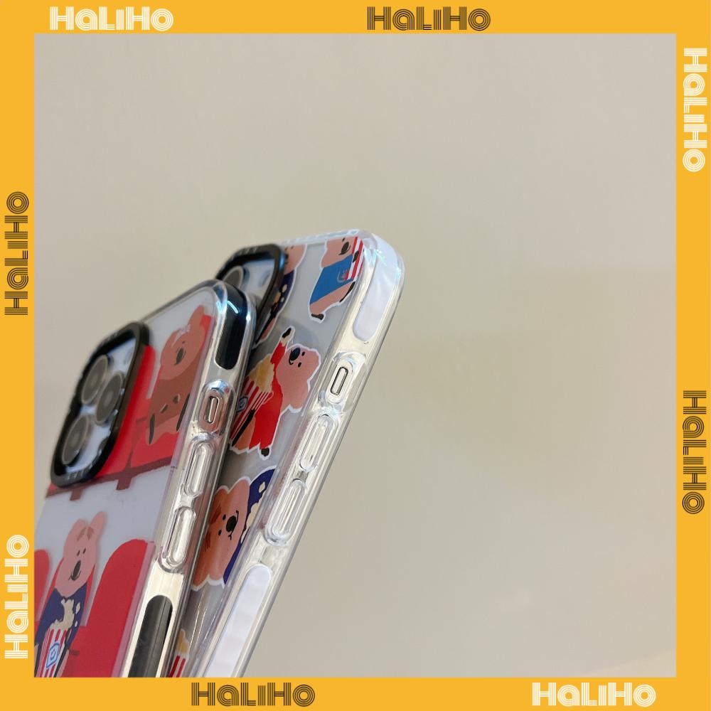 iPhone Case Silicone Soft Case Thickening Shockproof Protection Camera Bear Cartoon Cute Compatible For iPhone 11 iPhone 13 Pro Max iPhone 12 Pro Max iPhone 7 Plus iPhone xr