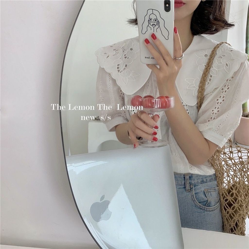 Áo Sơ Mi Trắng Thêu Hoạ Tiết Quả Chanh Trẻ Trung Xinh Xắn