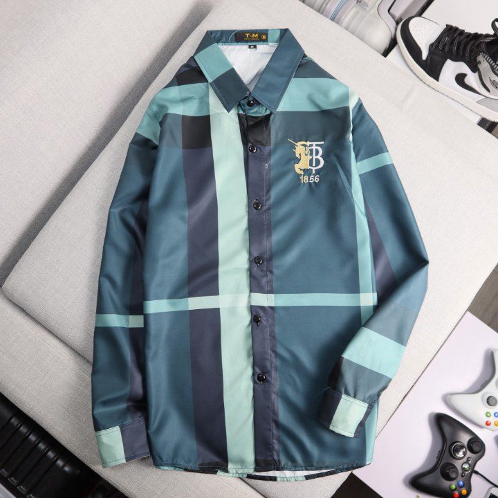 Áo Sơ Mi Nam Phối Sọc Đơn Tính Phong Cách Hàn Cá Tính Thời Trang