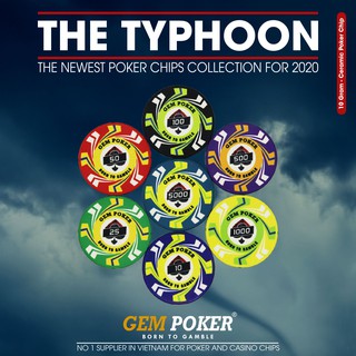 VALI 300 CHIP POKER SỨ CERAMIC 10G CAO CẤP - GEM TYPHOON®