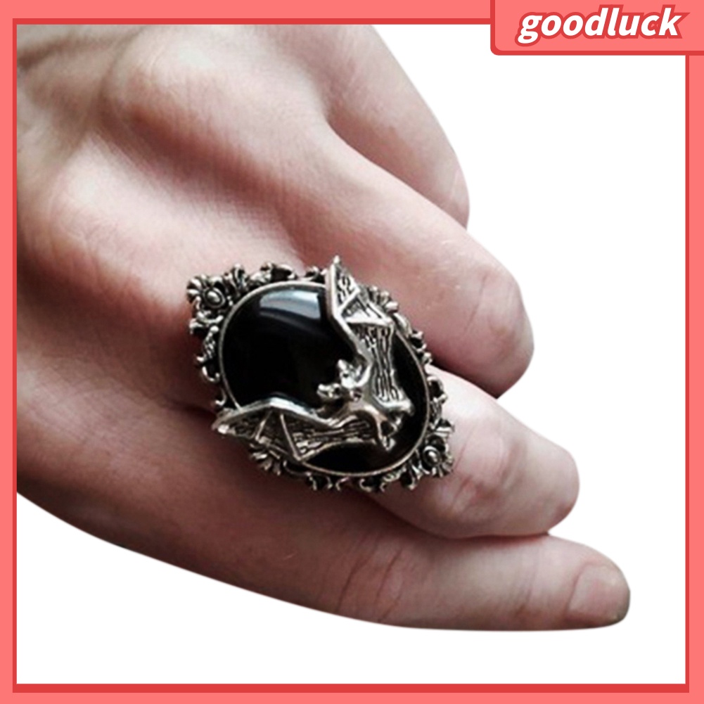 ps/Unisex Bat Beads Faux Gemstone Pendant Necklace Finger Ring Earrings Jewelry