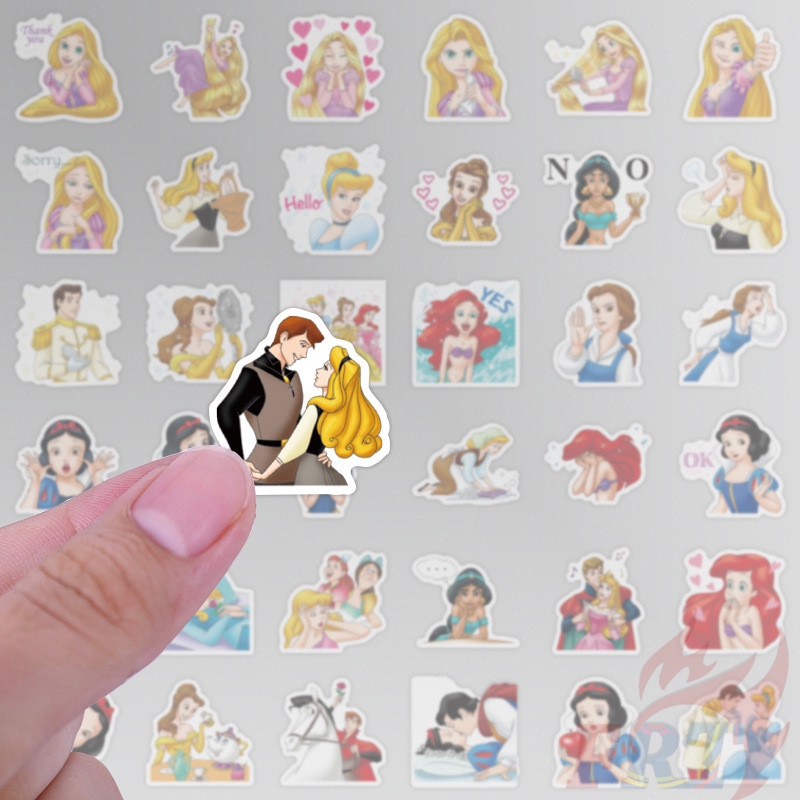 ❉ Bộ 02 Miếng Dán Trang Trí Hình Công Chúa Disney 02 ❉ Set 40 Sticker Dán Trang Trí Nhật Ký, Sổ Tay, Ván Trượt