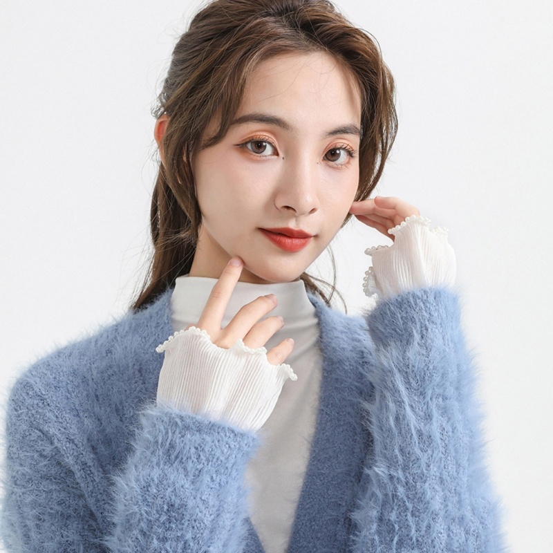 Ống Tay Áo Giả Xếp Ly Trang Trí Cổ Tay Áo Giả