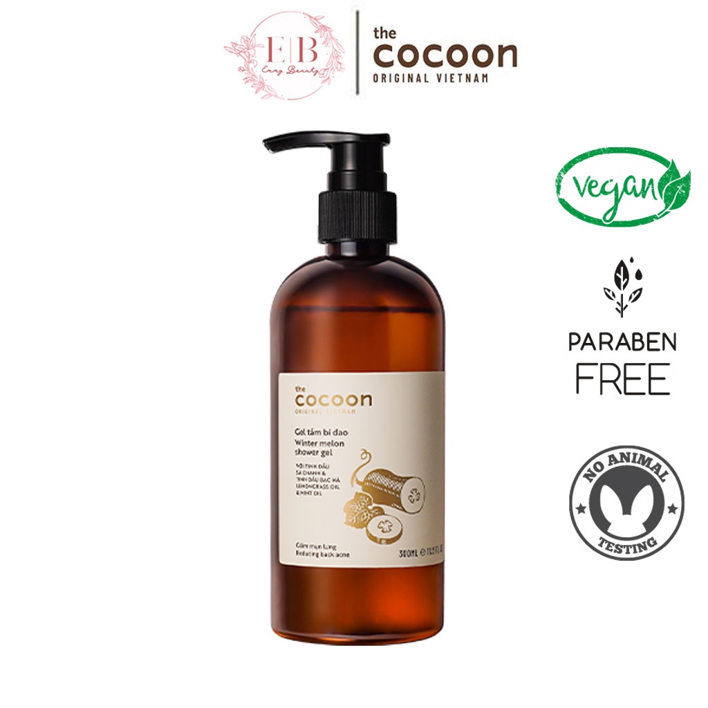 Gel tắm bí đao Cocoon 300ml Giúp Giảm Mụn Lưng Sạch Dầu Nhờn