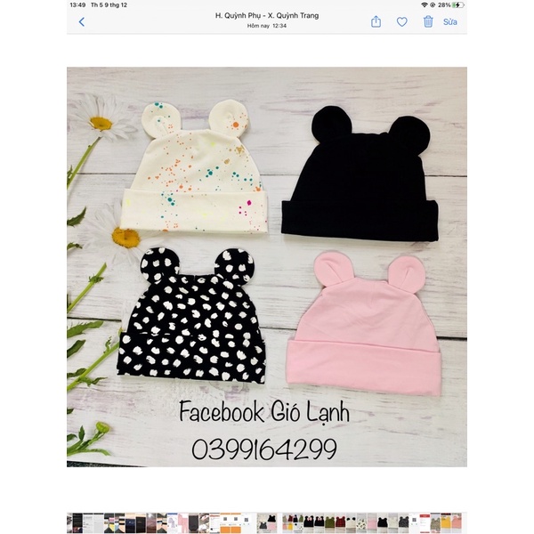 MŨ TAI GẤU CUTE CHO BÉ TRAI, BÉ GÁI