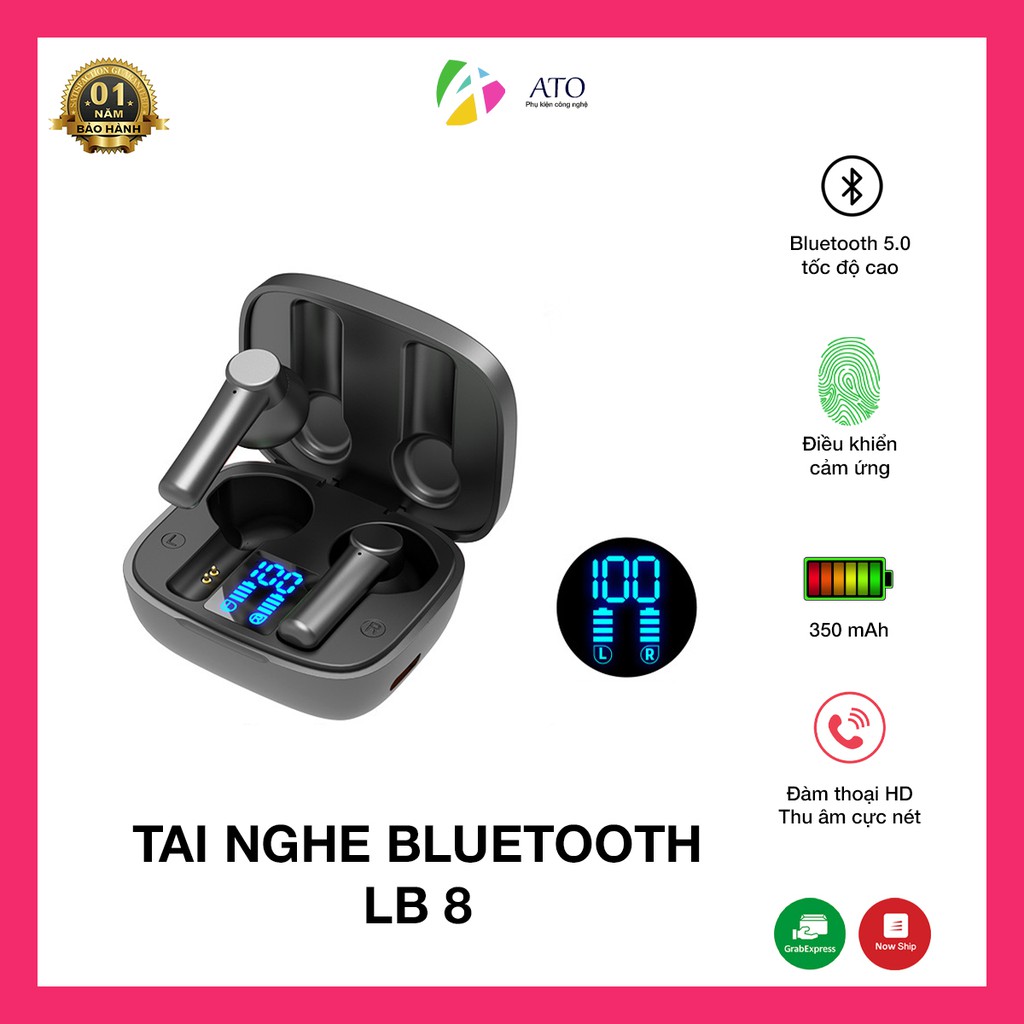 Tai Nghe Bluetooth LB8 Không Dây | Cảm ứng,chống nước- chống ồn chủ động - 4 tiếng nghe gọi