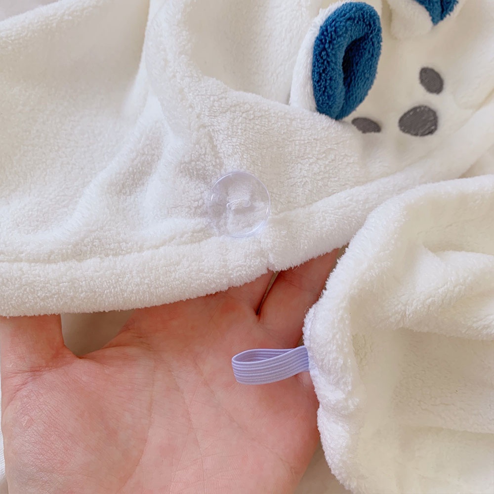 Mũ Trùm Đầu Bằng Vải Lông Cừu San Hô Mềm Mại Thấm Hút Nước Nhanh Khô Thiết Kế Dễ Thương Cho Nữ