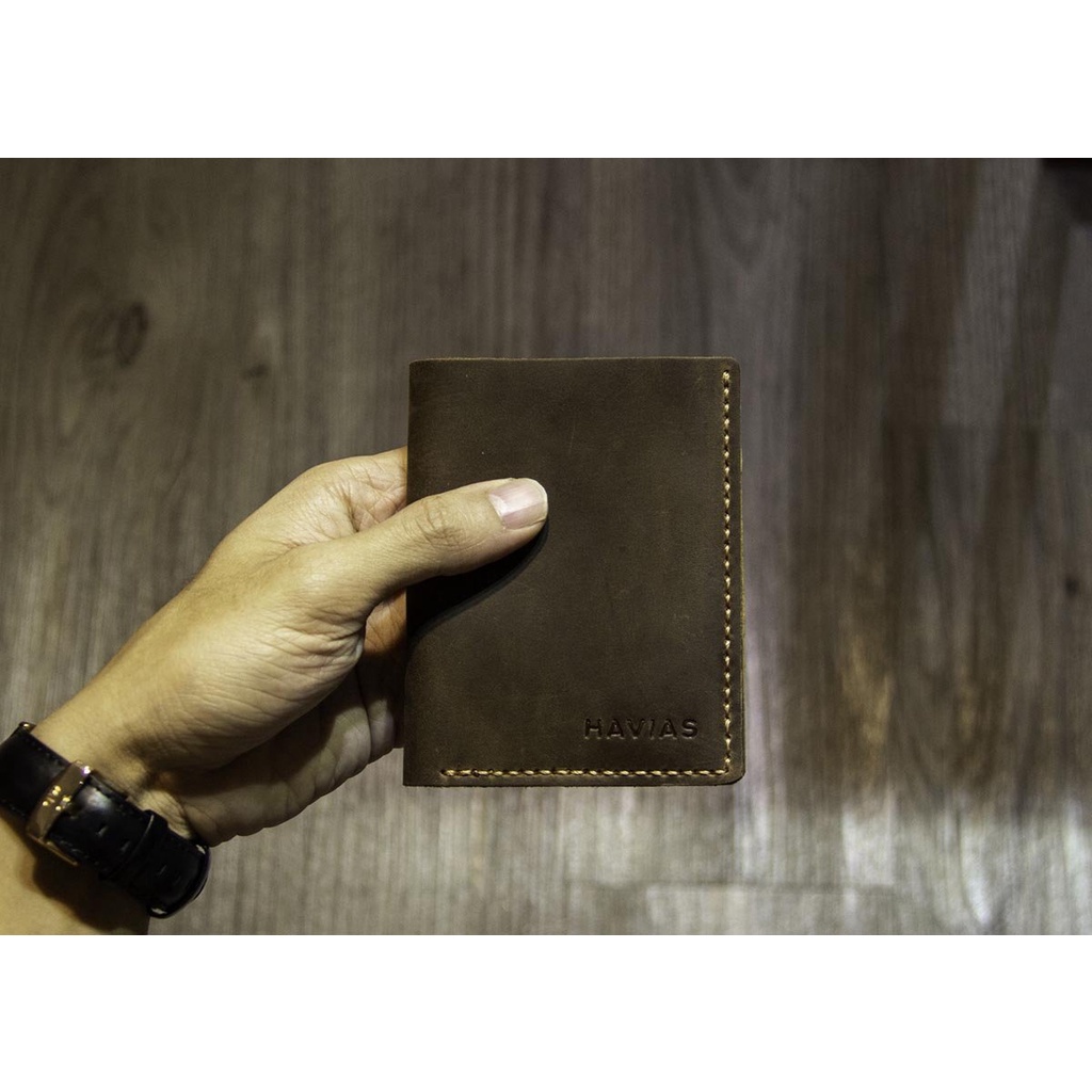 Ví Da đứng Venumi Handcrafted Wallet HAVIAS - Nâu Sáp