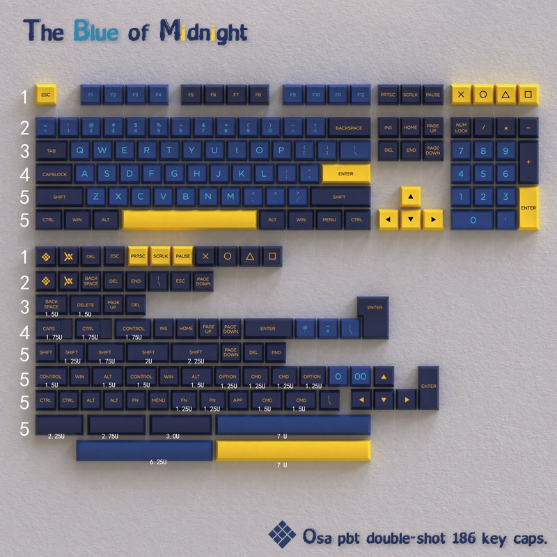 Set Keycap OSA Midnight 186