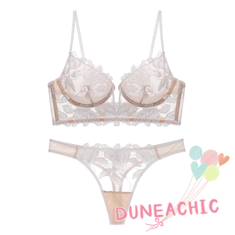 DUNEA Set Áo Ngực &amp; Quần Lót Nữ Phối Ren Quyến Rũ