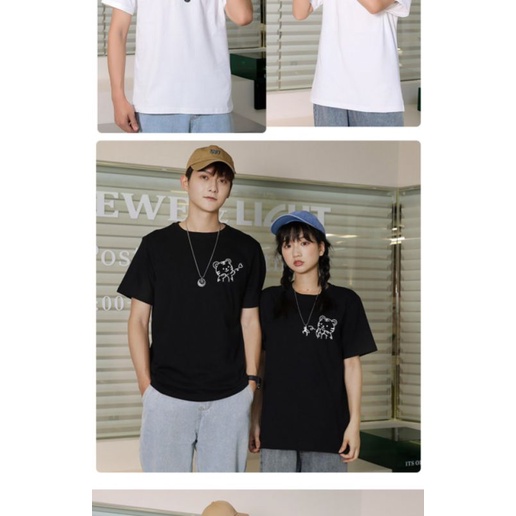 Áo Phông Cặp Nam Nữ In Hình Mèo 2 Màu Đen Trắng , Áo Nhóm Lớp Nhóm Couple Phông Rộng Unisex Basic