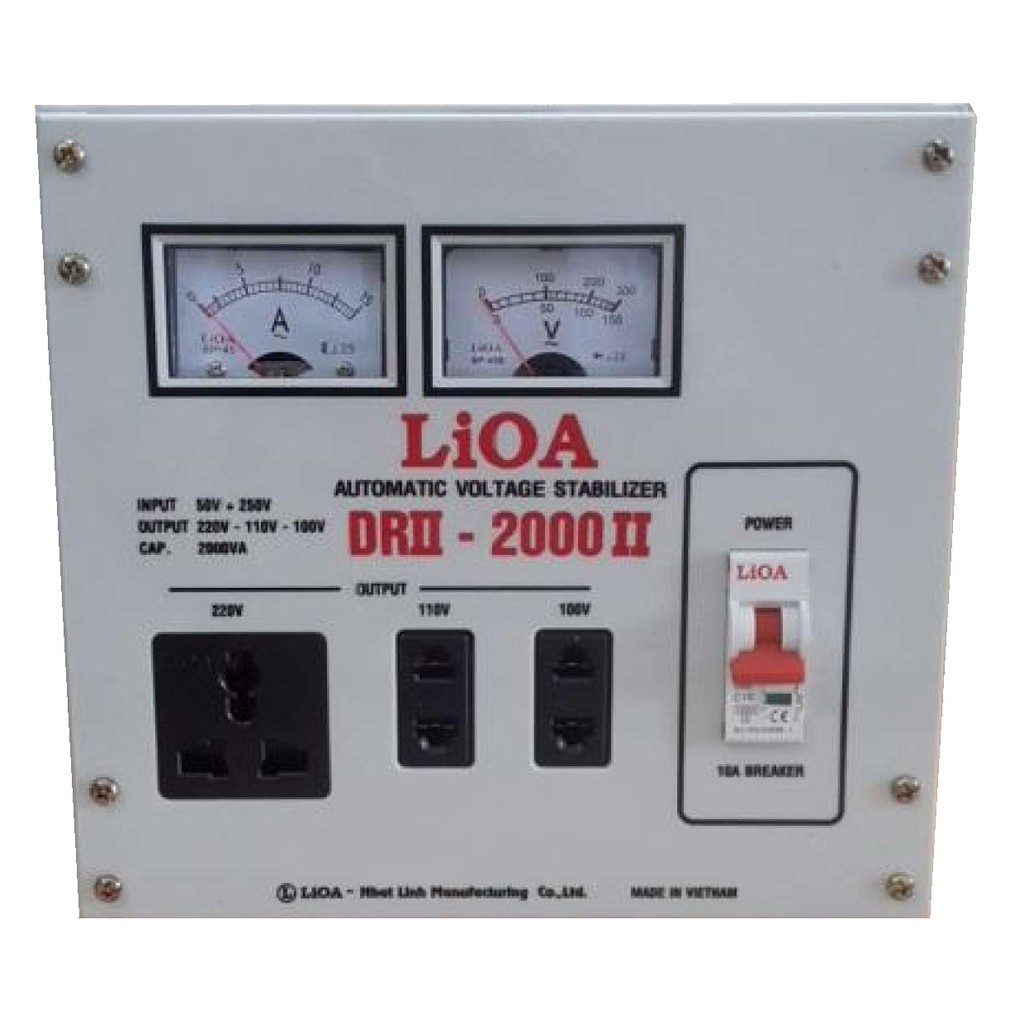 Ổn áp 1 pha LIOA DRII-2000 II 2.0kVA điện áp vào 50V - 250V ( Thế hệ mới 2018 )