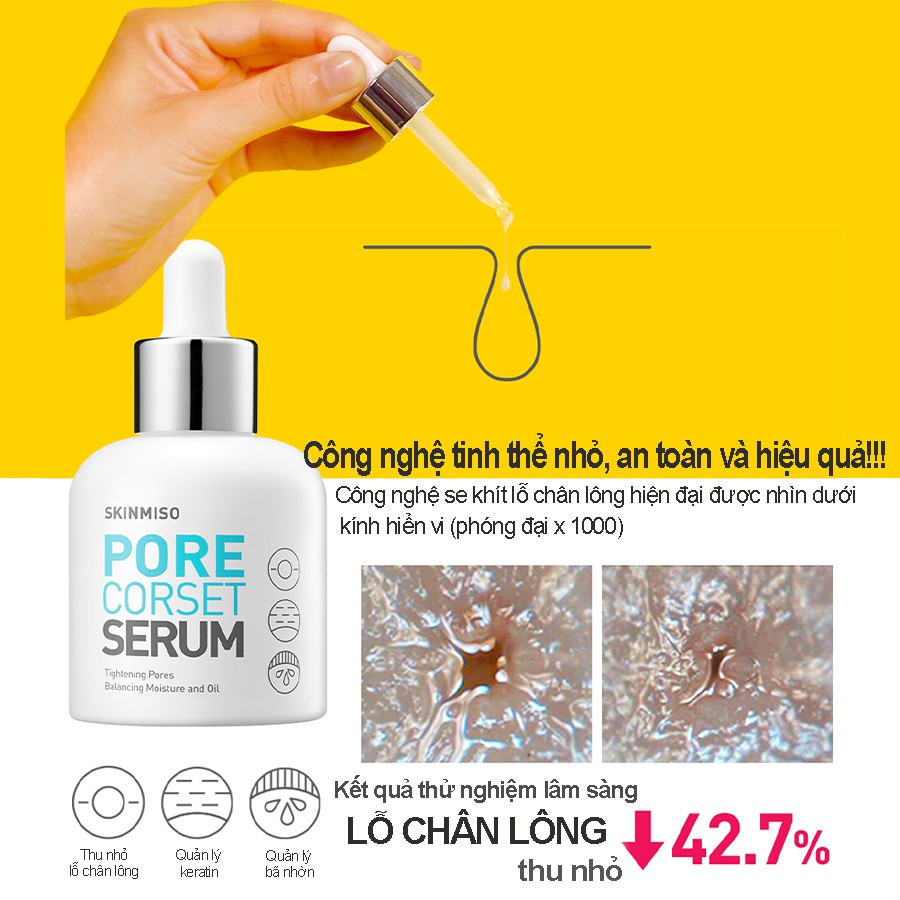 Tinh Chất Hỗ Trợ Se Khít Lỗ Chân Lông SKINMISO PORE CORSET SERUM_Mỹ phẩm Hàn Quốc chính hãng