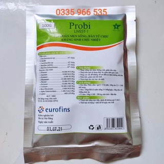 100g Chế phẩm sinh học hỗ trợ tiêu hoá cho gia súc, giá cầm Probi livest-1