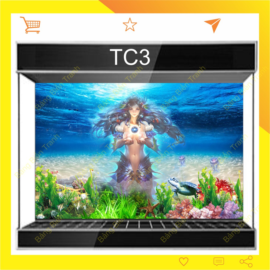 Tranh dán bể cá mẫu tiên cá TC3
