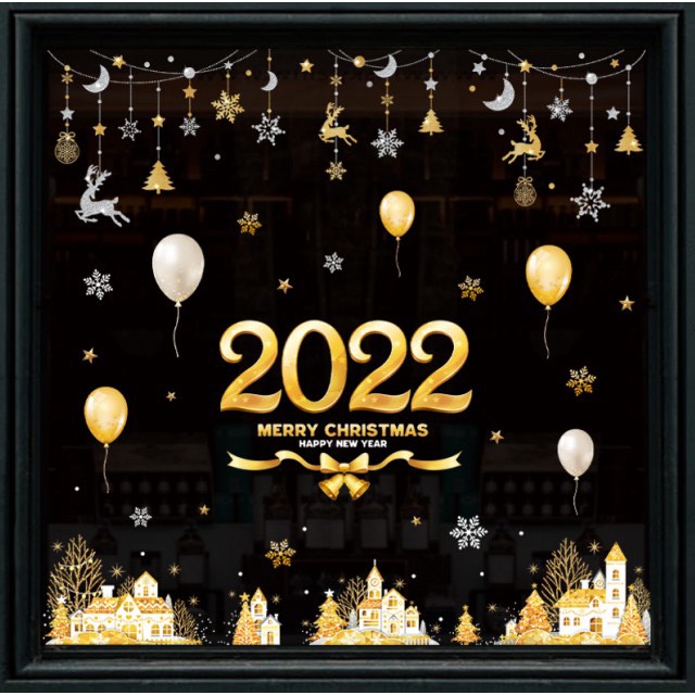 Decal dán kính giáng sinh trang trí noel 2022 TUNG DECOR KT 60*90cm nhiều mẫu sẵn keo dễ dàng bóc dính | BigBuy360 - bigbuy360.vn