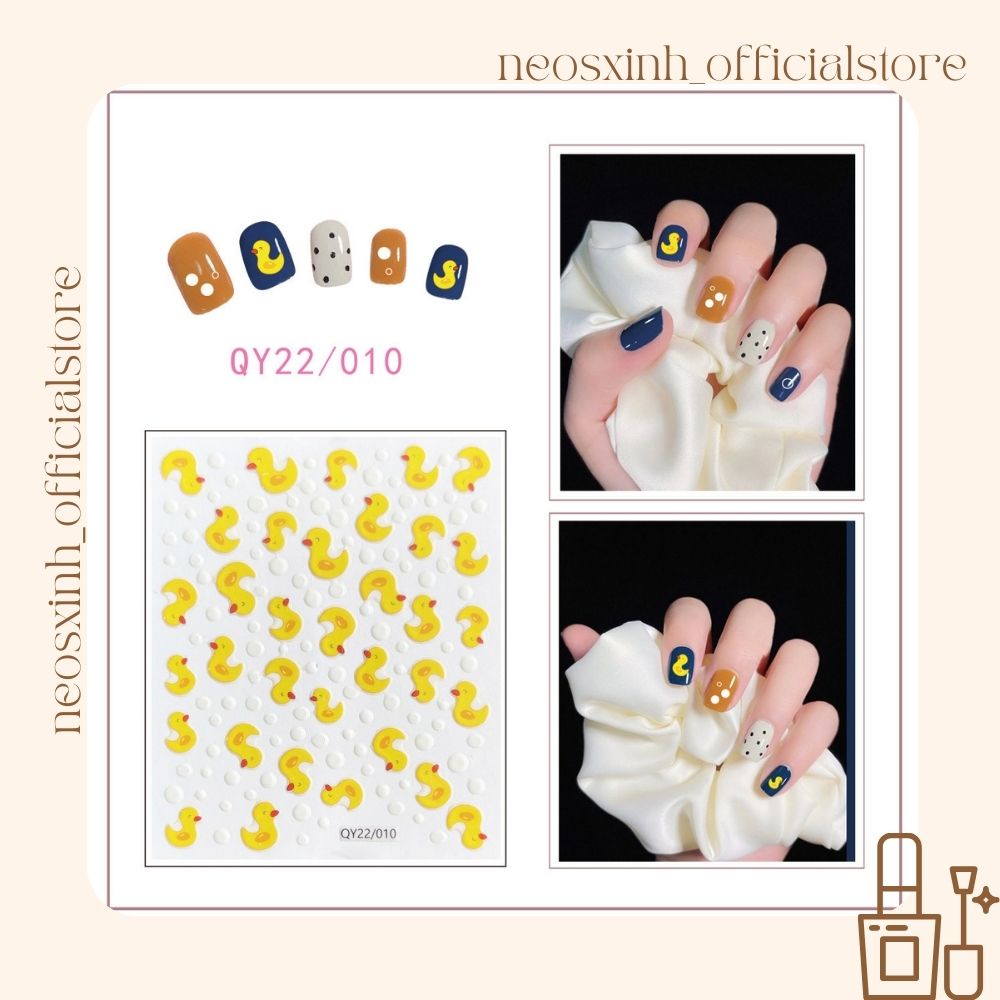 Sticker Dán Móng Tay Hoạt Hình QY2 40 Mẫu Cute Hot Trend - Hình Dán Móng - Neosxinh Nails