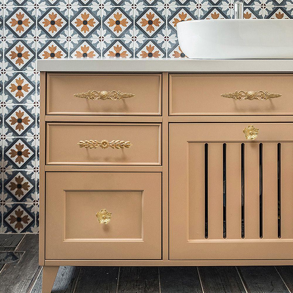 Tay Nắm Cửa Tủ Họa Tiết Hoa Trang Trí Nhà