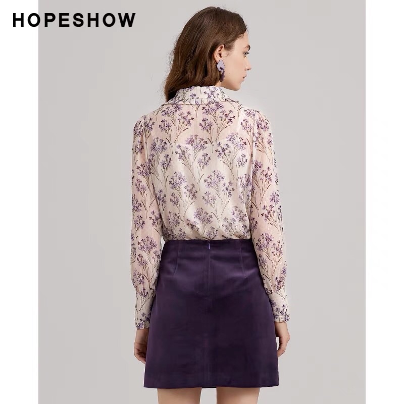 Chân váy nhung tím Hopeshow