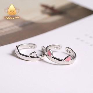🔥🔥 Nhẫn Nữ Tai mèo Kim loại Chân mèo Màu bạc Đáng yêu NH-090