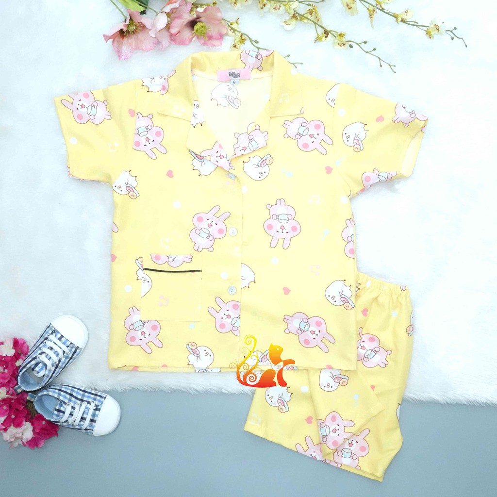 Đồ Bộ Mặc Nhà &quot;Co ny nhạc&quot; Quần Đùi Pijama Kate Thái - Cho Bé 16 - 42kg.