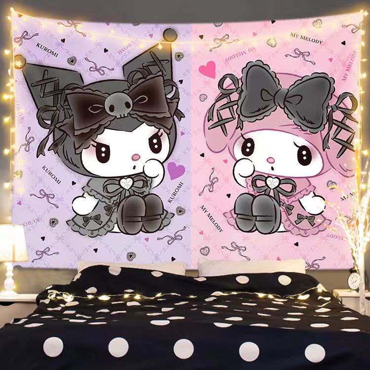 Thảm Vải Treo Tường Trang Trí Hình Kuromi Cinnamon Dog Dễ Thương