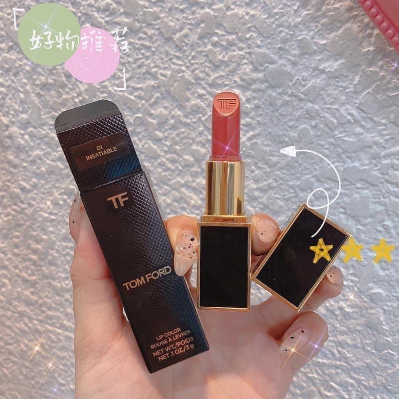 SON TOM FORD Lip Color 01 INSATIABLE Hồng cam đất siêu ngọt ngào, hot trend cực kì 😍