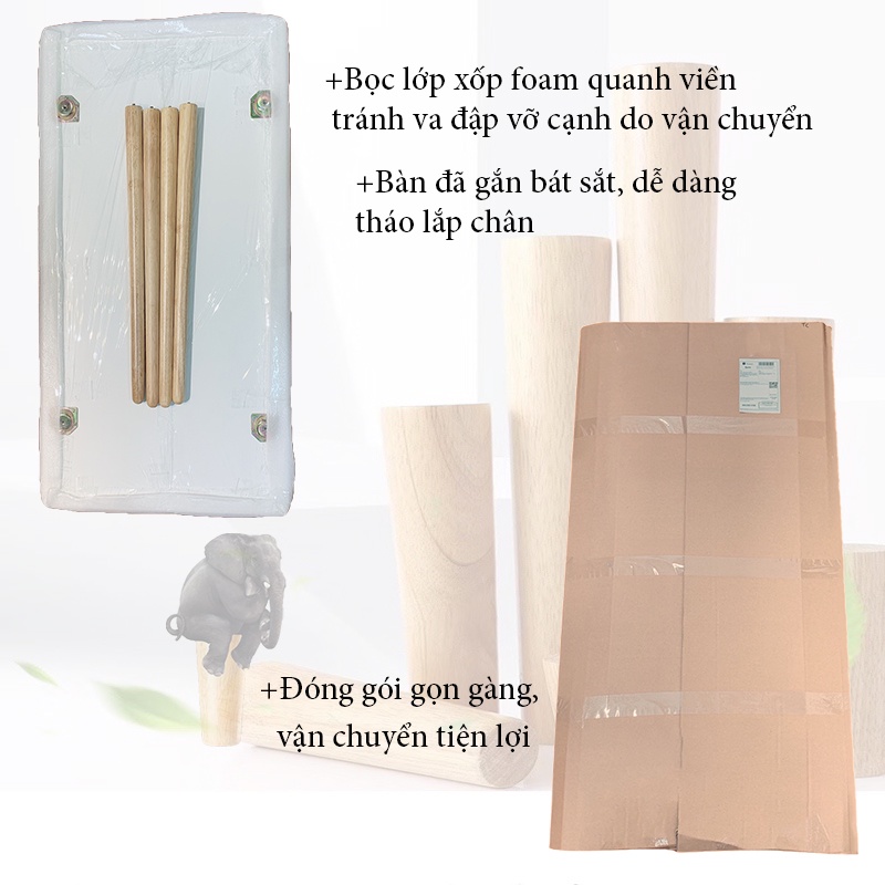 Bàn làm việc chân gỗ mặt bàn MDF vát cong chống gù hiện đại Havaco t12