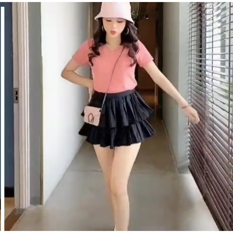 Váy Xòe Dập Ly Thời Trang BT Fashion (Dập Ly 2 Tầng) - VA02 - Có quần lót bên trong, Hình Thật, Video