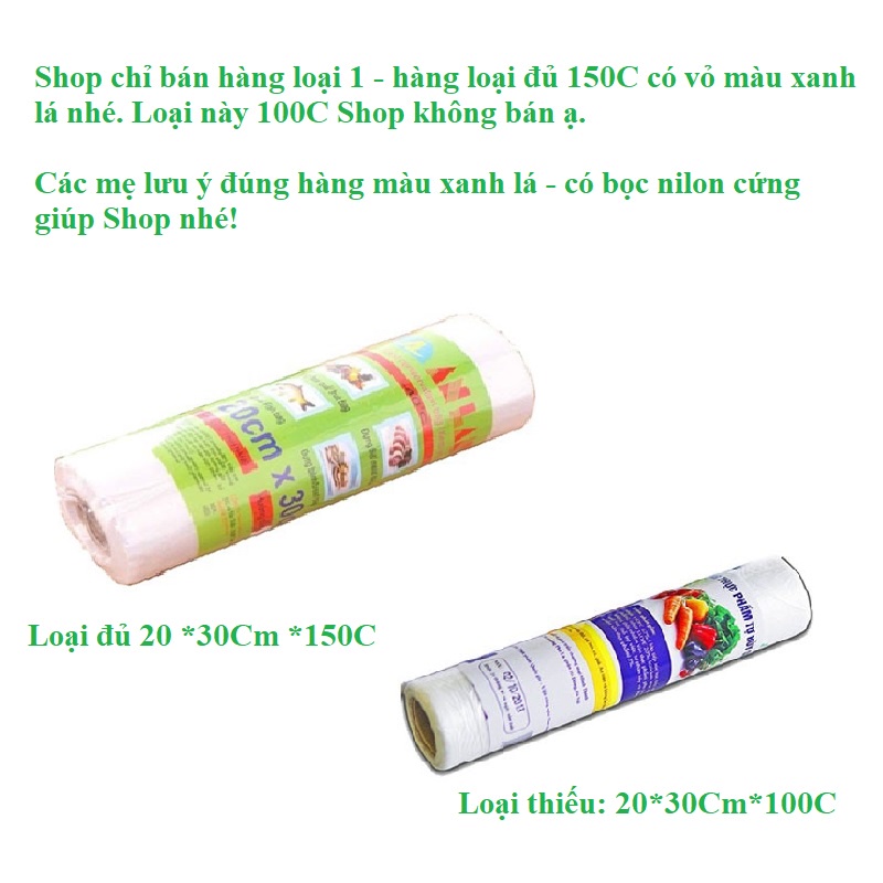 Cuộn 150 túi đựng thực phẩm hàng loại đủ trong tủ lạnh An Lành WALLMART WM95