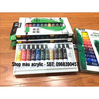Hộp màu acrylic Pebeo Pháp - Hộp 12 tuýp
